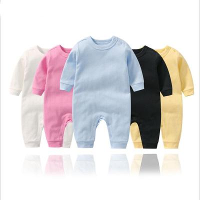 China Amazon Hot Sale White Color Baby Breathable Eco-Friendly Rompers Long Sleeve Organic Cotton Clothes For Newborn Babies for sale