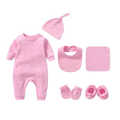 China Eco-friendly Washable Breathable Hot Sale In Amazon 6 Pcs Gift Set Baby Rompers Newborn Baby Boy Clothes For 0-12 Months Babies for sale