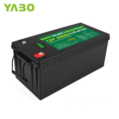 China YaBopower LiFePO4 Deep Cycle 12v 300Ah Prismatic Battery Lithium Ion 12V Battery LF4013 Rechargeable LCD 12V 300Ah for sale