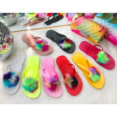 China FILP-FLOP SLIPPERS LADY FASHION MULTICOLOR SLIDES WOMEN SLIPPER SLIPPERS PLUSH SHOES SUMMER WOMEN fashion trend for sale