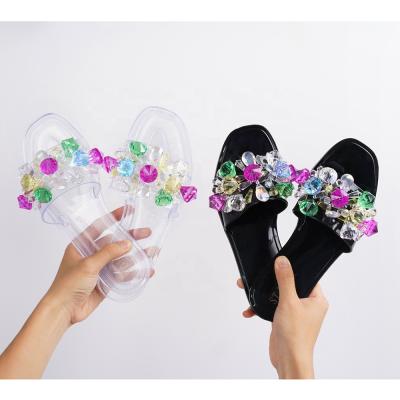 China BEAUTIFUL JELLY FLOWER SANDAL waterproof WOMEN SHAPE JELLY SHOES FOR LADY OUTDOOR FLIP-FLOP for sale