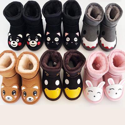 China Lightweight Cute Cartoon Kids Snow Boots Real Leather Funny Animal Warm Bear And Rabbit Baby Kids Winter Snow Boots for sale