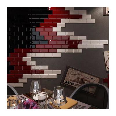 China New Design Matte Small Flower Tile Modern Wall Tile 75*150mm Acid Resistant Kitchen Living Room Wear Resistance for sale