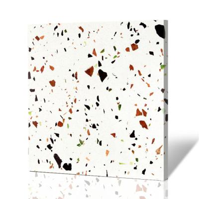 China Modern Epoxy Cement White Terrazzo Tiles With Color Chips for sale