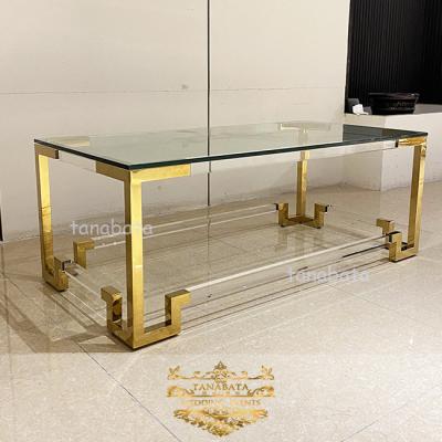 China (Other) event decor adjustable luxury nordic modern stainless steel coffee table for sale