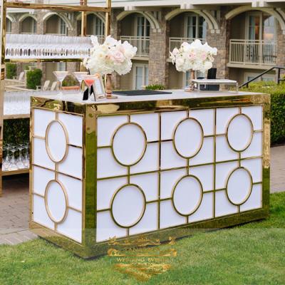 China (Other)Adjustable luxury design stainless steel frame with white acrylic bar counter for events for sale