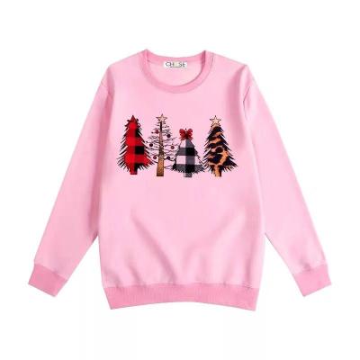 China Merry Christmas Anti-Shrink Leopard Print Christmas Sweatshirt for sale