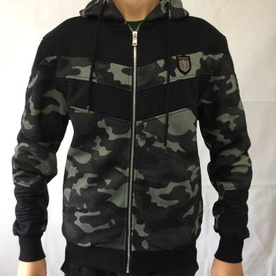 China OEM Service Anti-Shrink 100% Polyester Fabric Custom Zip Camouflage Hoodie for sale