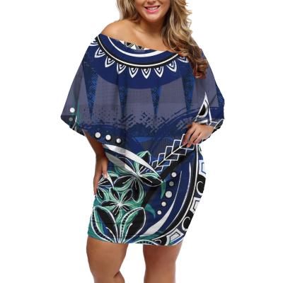 China Women's Breathable Dresses 2021 Trending Indian Parties Bueatful Mini Off Shoulder Womens Dresses Hawaii Samoa Dress for sale