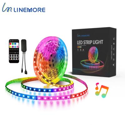 China Home Decor Smart Custom Made Tuya 12V Flex Dmx Rgb Luces Led Strip Light Ribbon for sale