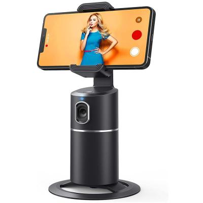 China Adjustable On Running Vlog AI 360 Adjustable Auto Rotate Smart Mobile Desktop Stand Face Tracking Phone Holder Selfie Stick for sale