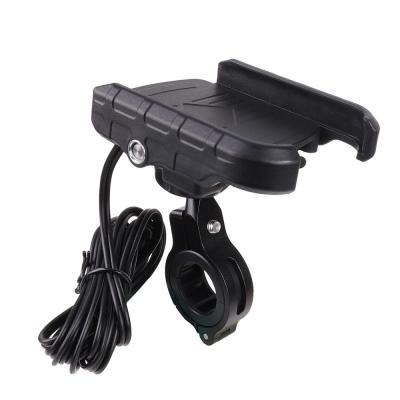 China Aluminum Alloy Factory Price Motorcycle Bike Phone Holder With Charger 2.5-7 Inch Phone Holder for sale