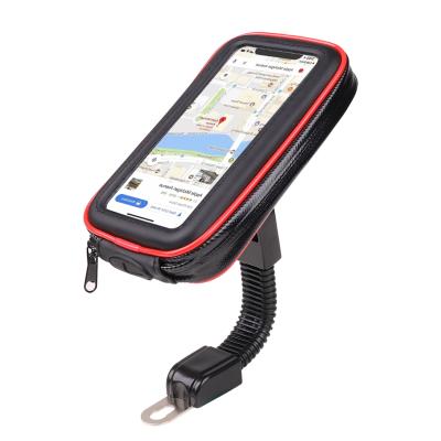 China Waterproof ABS+PVC+PU Motorcycle Zipper Case Bag Holder 360 Degree Rotation Motorcycle Mobile Phone Holder for sale