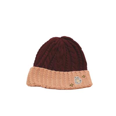 China Pretty COMMON Interesting Bunny Illustration Design Striking Scene Rabbit Hair Core-spun Yarn Knitted Hat for sale