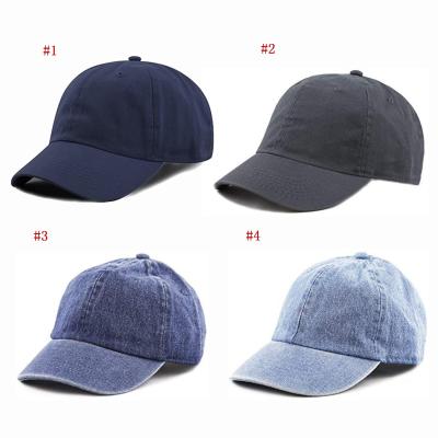 China 100% cotton kids washed low-key cotton jeans and tie dyed solid baseball caps for sale