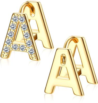 China New FASHIONABLE Gold Z Alphabet Stud Earrings Stud Initial A Earrings For Women Jewelry Gift Silver Plated Copper Letters Custom Earrings for sale