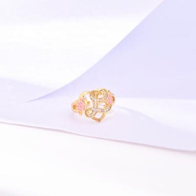 China Qiuhan CLASSIC Zircon Ring Letter Initial Rings Wholesale Gold Drop Shipping Initial Ring for sale