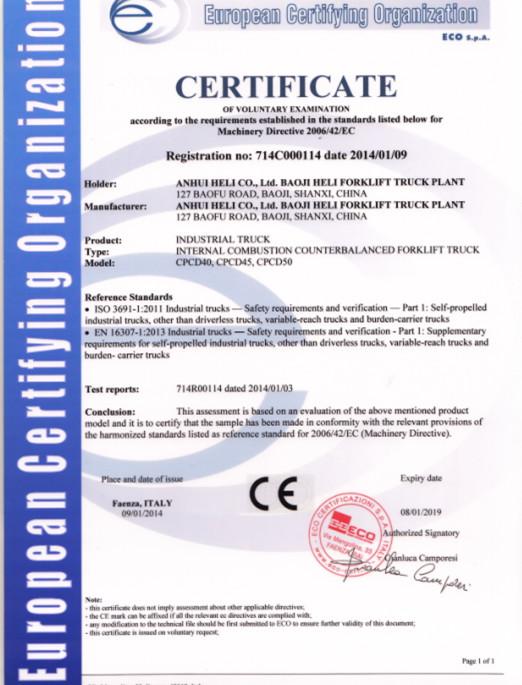 CE CERTIFICATE - SHINTOOL MACHINERY CO., LIMITED