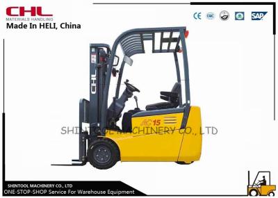 China Rear drive 1.5T small Electric Forklift Truck / Three wheel forklift for sale