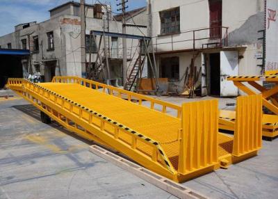 China Yellow color Hydraulic Container Loading Dock Ramp Lift With handle pump reliable quality for sale