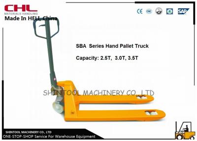 China Environments hand pallet jack With Casting Integral Pump 3500KG Capacity for sale