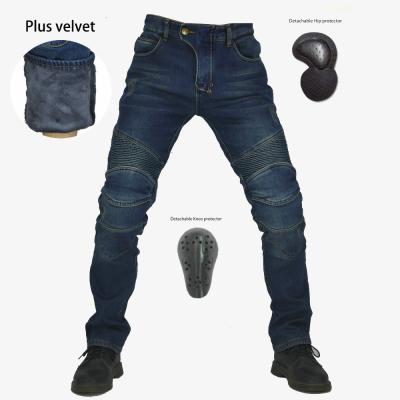 China Breathable Winter Plus Velvet Mens Motorcycle Jeans Motocross Riding Pants Riding Pants Motorcycle Racing Pants Biker Jeans for sale