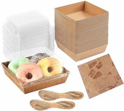 China Heatable Cup Cake Boxes Food Packaging Box With Lid Disposable Paper Craft Box For Food Packaging for sale