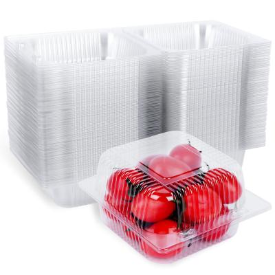 China Heatable Clear Food Containers With Lids Clamshell Pull Out Tray PET Plastic Hinged Food Containers Disposable Takeout Box for sale