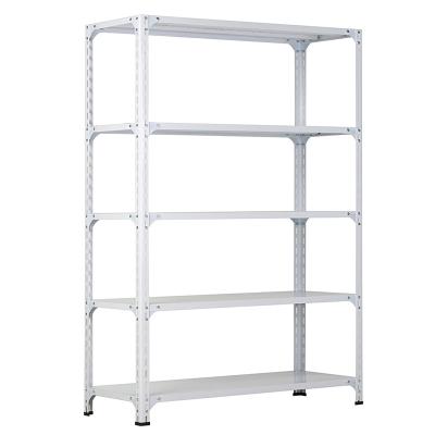 China Cheap Price Warehouse 5 Angle Storage Light Duty White Level Rack Steel Shelving Unit for sale