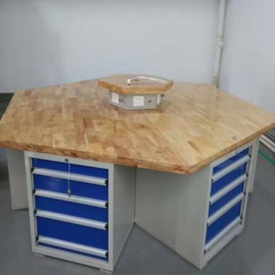 China Factory sale wooden anti-static superior hexagonal steel workbench for sale