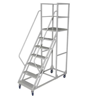 China Folding Ladders Industrial Use Iron Step Ladder With Wheels for sale