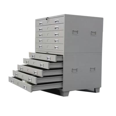 China Removable Type Powder Coating Standard Size Metal Drawer Map Cabinet Movable And Sliding Drawing Filing Cabinet for sale