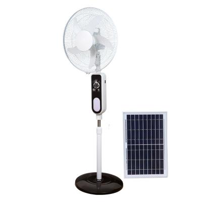 China Brushless motor tending products ac dc 2021 16 inch power table fan solar electric rechargeable portable energy fan for sale