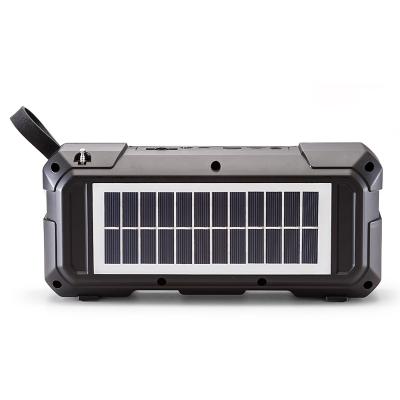 China No Loud Discsolar Speaker Portable Solar Panel Audio Player Electric Full Range BT Speaker Fm Radio With BT Speker for sale