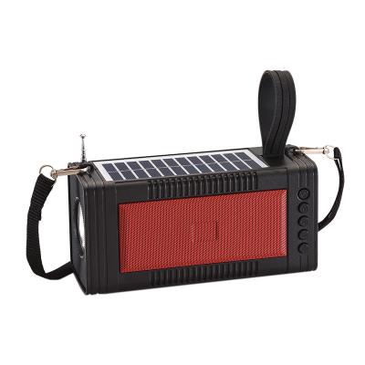 China No sound quality woofer solar power bluthoth speaker light BT AM FM switch radio box music speaker for sale