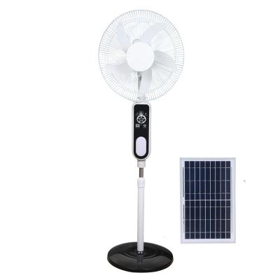 China Brushless motor tending products ac dc 2021 16 inch power table fan solar electric rechargeable portable energy fan for sale