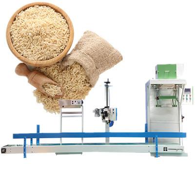 China Food Rice Packing Machine Sugar Bean Bag Filling Machine With Semi-automatic Weighing Sewing Machine for sale