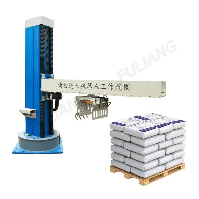 China Single Food Column Rotary Robotic Palletizer System For Bottles And Cartons Packages And Bags Palletizing Machine for sale