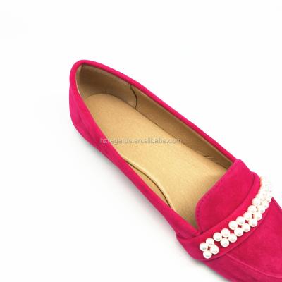 China Pearl Lace-up Deep Color Velvet Comfortable Casual Shoes 2018 Women Ladies Flats Flat Shoes for sale