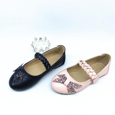 China Girl flat shoes EVERGREEN lady new designs around gold shoes pu material gretel kids shoes for sale