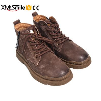 China Fashion Trend Men's Unique Matte Brown Martin Boots Oxford Biker Boot Hot for sale