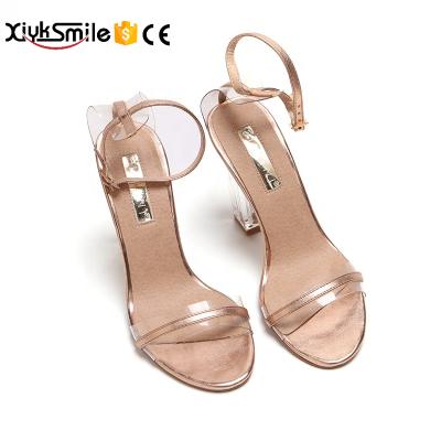 China Hot selling shoes square root one of the fashion trend spring and summer women's shoes the fashion crystal women's sandals strap word news for sale