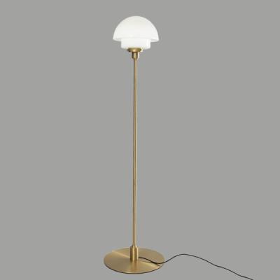 China Vintage Scandinavian Modern Lighting Brass Glass Shade Floor Lamp for sale