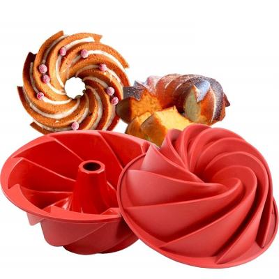 China Ningbo Disposable RTS Baking Cake Mold Non-Stick Bundt Cake Mold Tube Bakeware Molds Reusable Jello Buntcake Gummy Bread for sale