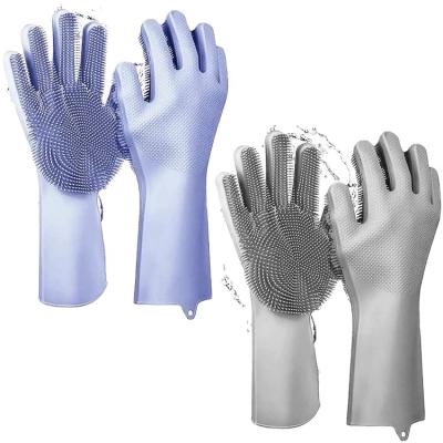 China Silicon Gloves For Kitchen Amazon Products Kitchen Household Brush Reusable Magic Silicon For Cooking With Dish Washing Durable Heat And Slip for sale