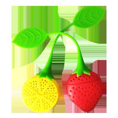 China Viable Innovative Loose Strainer Tea Infuser Strawberry Lemon Strawberry Shape Design Silicone Steeper Teapot and Reusable Herbal Tea Cup Mug Cup for sale