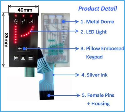 China Custom Telecommunication Equipment China LED Keyboard Graphic Overlay PCB Membrane Keypads Switch for sale