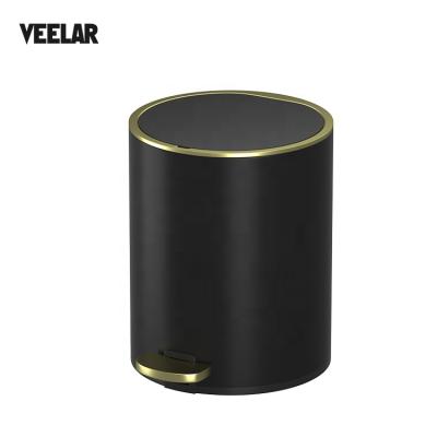 China 10L Household Stainless Steel Desktop Circular Indoor Box Silent Shake Trash Can Stored for sale