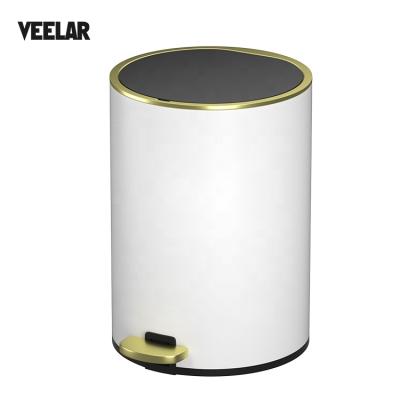 China Round 12L Stainless Steel Pedal Bin / Stored Garbage Bin for sale