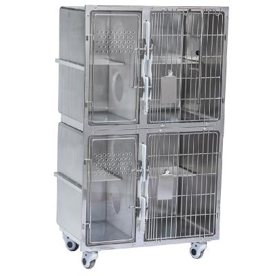 China Cat Cage Icu Veterinary Hospital Breathable Deluxe Therapy Cage Pet Hospital Stainless Infrared Cage for sale